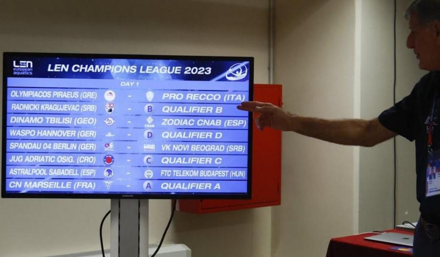 Το πρόγραμμα του LEN Champions League