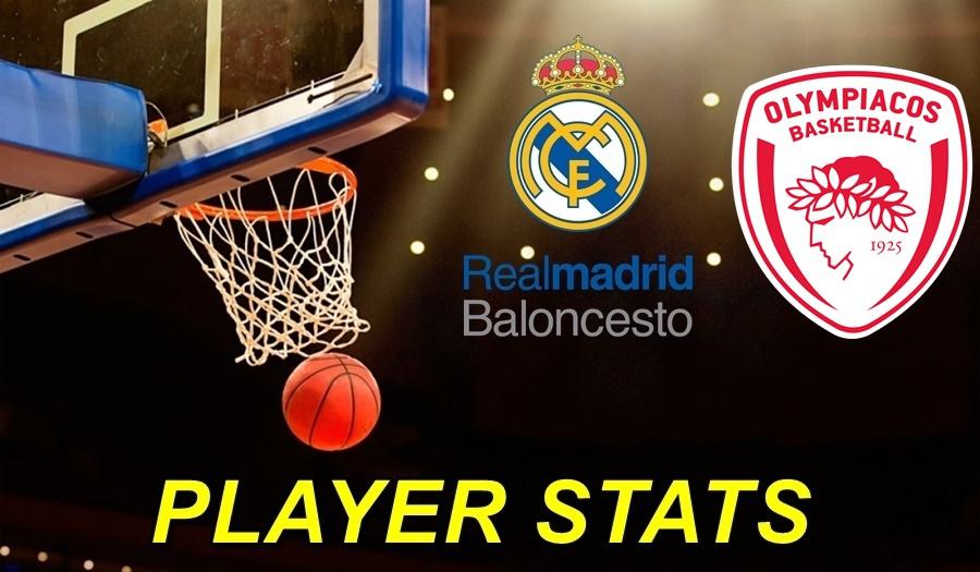 Real Madrid-Olympiacos Player Stats